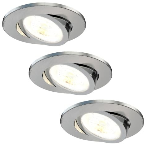 Ledvion 3er Set LED Einbaustrahler 7W CCT wasserdicht IP65 | Einbaumass Ø90mm; Wasserfest fuer Bad Dusche und feuchte Innenbereiche