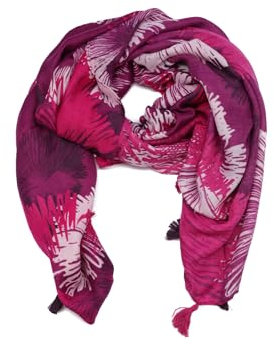QUEEN HELENA Warmer Winterschal für Damen SC22-14 fuchsia, Einheitsgröße