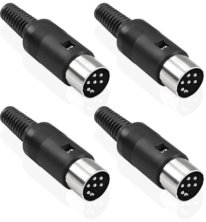 MEIRIYFA DIN 6-Pin Stecker, 4-Pack MIDI Kabel Audio Adapter Sockel Lötklemmen für Mixer, Elektronische Trommel, MIDI Keyboard