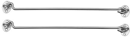 Schürberg 2x Sturmhaken Edelstahl Fensterhaken Türhaken perfekt für Gartentore, Garagentore, Fensterladen, Klappen | 8 Längen | Edelstahl V2A | (Liefermenge: 2 Stück, Länge: 32cm)