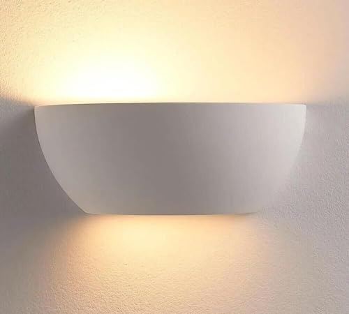 Kovalmax Applique da parete coppa in gesso verniciabile attacco r7s luce doppia emissine soggiorno
