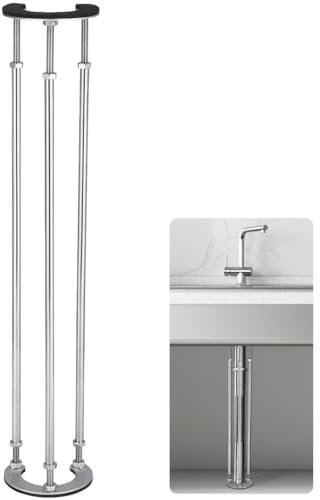 BOSREROY Support Bracket for Kitchen/Bathroom Sink, Adjustable 304 Stainless Steel Legs, Supportive Hand Basin Holder, No-Fall Sink Mounting System, Sturdy Washbasin Upholder