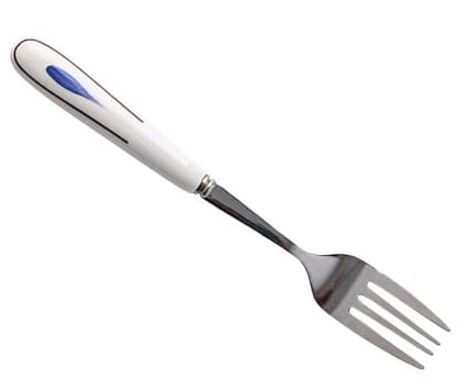 DouYuan Fourchette acier inoxydable, 19.5cm fourchettes de table inox avec poignée en céramique, design moderne et élégant, idéal pour la maison, restaurant, hôtel