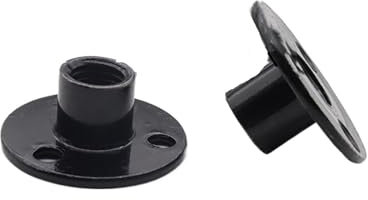 M6 M8 M10 M12 Eisenplatte Sicherungsmutter for Holzmöbel Schiene Sicherungsmutter Sofa Fußsicherung verzinkte Dreilochmutter (Size : M10x37- black-5pcs)