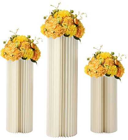 RAABYU Pflanzenständer, 3-teilig, Blumenständer, Hochzeits-Mittelstücke für Tische mit Acrylplatte, Blumenständer für Hochzeit, Kartondekoration, Geburtstagsparty