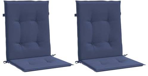 vidaXL Niedriglehner-Auflagen 2 STK. Marineblau Stoff