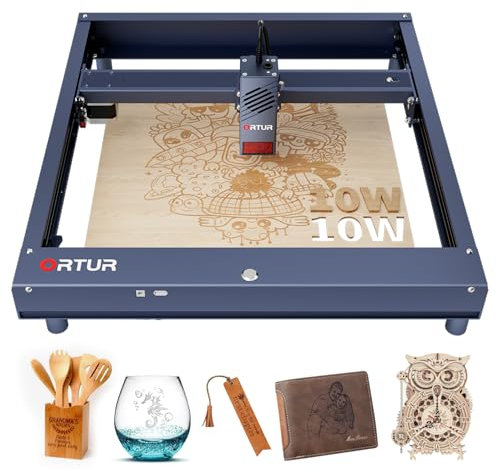 ORTUR H10 Graveur Laser - 10W CNC Machine à Gravure Laser,Laser Haute Puissance de sortie avec Arrêt d'Urgence,Machine de Découpeur à Gravure pour Bricolage Bois Métal Verre Acrylique Cuir