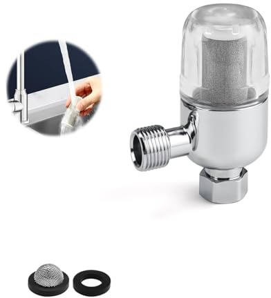 HJIAMA Wasserfilter für Dusche, 316 Edelstahl Wasserfilter Wasserhahn, Universelle 4 Punkt Schnittstelle Kalkfilter, Robust Nicht Leicht Rosten, für Wasserhähne, Warmwasserbereiter, Waschmaschinen