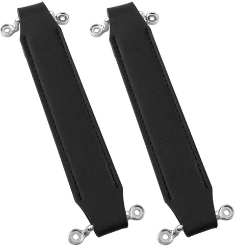Dsjnf Guitar amplifier handle leather handles guitar case handle replacement Amp handle Guitar amp handle strap for amp carrying case black 2pcs