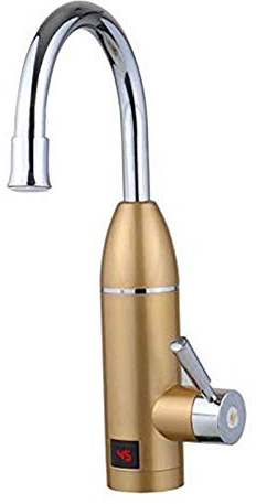 Instant Heating Electric Faucet for Kitchen and Bathroom Hot and Cold Water Tap with Digital Display Perfect for Washing Dishes and Vegetables (Gold A)