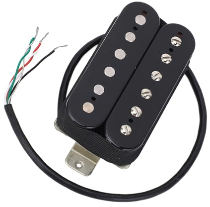 Alnico 5-Magnet-Humbucker-Tonabnehmer, 50-mm-Doppelspulen-Tonabnehmer für 6-saitigen E-Gitarren-Bass, Hervorragende Klangausgabe, Schwarz