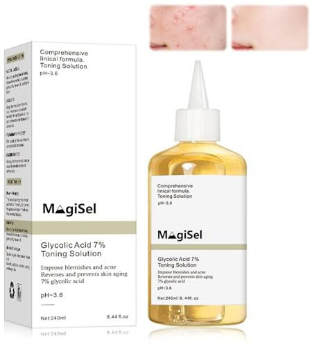 Glykolsäure-Toner, 240 ml 7% Glykolsäure-Toner, 7% Glykolsäure-Peeling-Lösung für Hautunreinheiten, feuchtigkeitsspendend und stärkend, Porenpflege