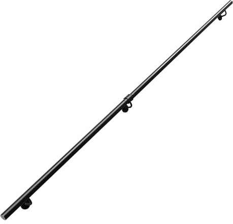 Junvstor Schmiedeeiserner Handlauf, Geländer, Treppengeländer | 30–600 cm Treppenhandlauf für Wand | Treppengeländer-Handlaufset für Treppen | Innen-Außen | Schwarzes rundes Rohr(240cm)