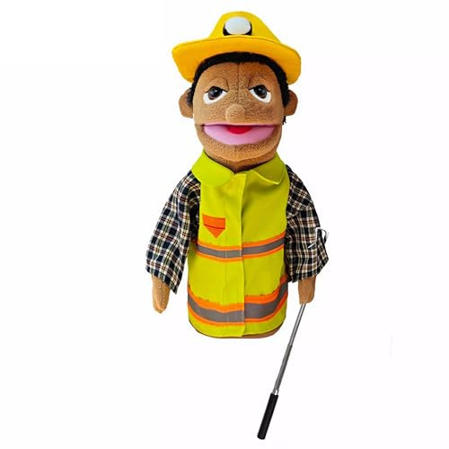 LOMTRATS Theater Hand Puppets for kids,Includes Teacher, policeman, farmer, pirate, detective, etc. with Movable Open Mouths,Perfect for Storytelling,Teaching,Festival Gifts,1 PCS with Joystick