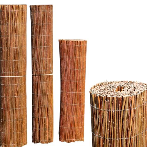 Weidenmatte in 5 Größen | Sichtschutz für Terrasse, Balkon, Garten – 80x300cm | Sichtschutzmatte aus Weide Balkonsichtschutz | natürlicher Sichtschutzzaun (90x500 cm)