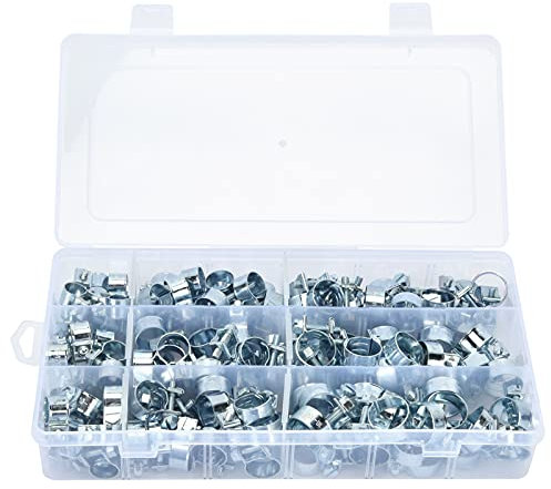 135 mini colliers de serrage pour tuyaux d'eau en acier au carbone, 8-18 mm, accessoire pour automobiles et industries