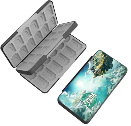 doepeBAE Switch Game Card Case Compatible with Nintendo Switch,Game Card Storage Holder,New Portable Thin Card Protection Case with 48 Game Card Slots and 48 TF Card Slots (S Blue)