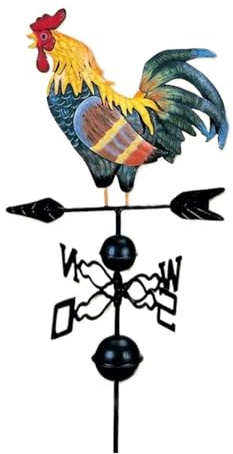 QAUUCP Router Armadio Banderuola segnavento, Gallo Vintage, Gallo in ghisa, banderuola da Giardino, indicatore di direzione e velocità del Vento, Ornamento