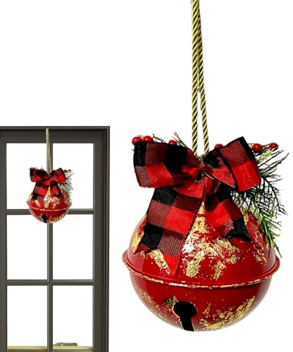 Riesige Weihnachtsglocken Für Die Weihnachtsdekoration,Weihnachtsdekoration mit einer Schleife - Garten Metall Glocken Zur Dekoration | für die Feiertage und den Winter für den Außenbereich Garten Hof