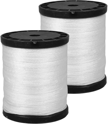 ELAYARD 2 Pezzi di Corda di Nylon Intrecciata per Muratura Corda di Costruzione Resistente e Versatile per Edilizia e Giardinaggio Spago di Nylon Leggero e Durevole per Progetti Fai da