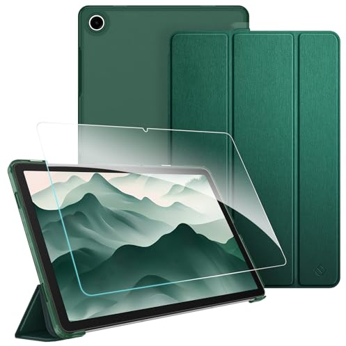 FINTIE Case for Samsung Galaxy Tab A11+ Plus 11 2025 / A9+ Plus 11 2023 | [With Screen Protector] Slim Protective Case with Translucent Back Cover, Dark Green