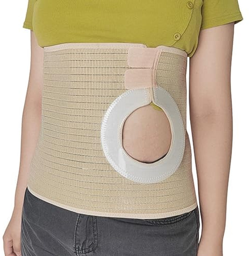 Stomiband För Män/Kvinnor, Elastiskt Stomibandage, Andningsbart Bukband Med Justerbart Hål För Stomipåse, Förstärkta Stomipåsar(Medium)