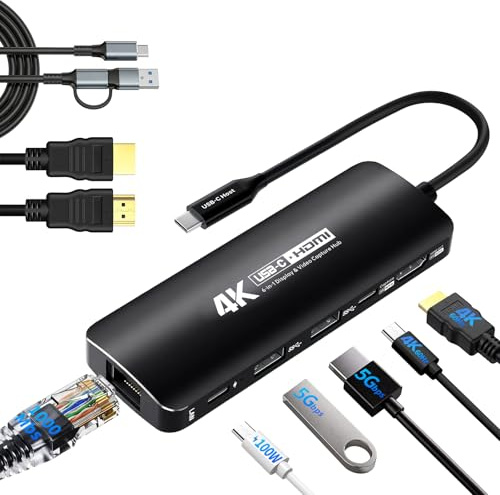 Guermok, Docka med inspelningskort, 4K60FPS / 1080P120FPS, PD100W, Ethernet