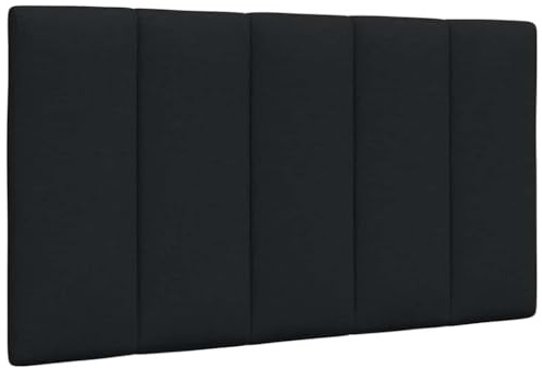 mtlskopl Hanko Kopfteil-Kissen Schwarz 90 cm Modernes gepolstertes Wandkissen aus atmungsaktivem Polyester mit Klett für LED Stauraum und Montagegurten für Jugend und Gästezimmer