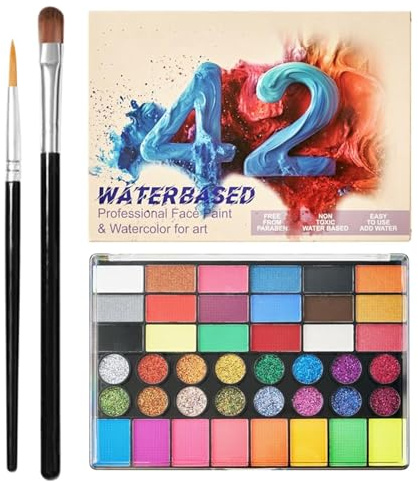 Kit Per Truccabimbi Per Bambini - Cosmetica, Set Di 42 Pigmenti Colorati Per La Decorazione Della Pelle, Trucco A Base D'acqua Con Toni Vivaci, Offerta Teatrale, Kit Di Colorazione Creativa