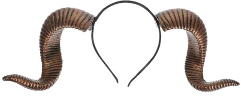 STOBAZA Halloween Party Costume Hair Accessory Gothic Ox Horn Headband for Adults Lightweight Pu Material Comfortable Fit Detachable Ram Horns Hair Hoop for Celebrations