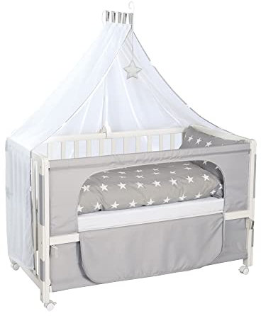 roba Beistellbett, safe asleep Room Bed, 60 x 120 cm 'Little Stars', Anstellbett, natur