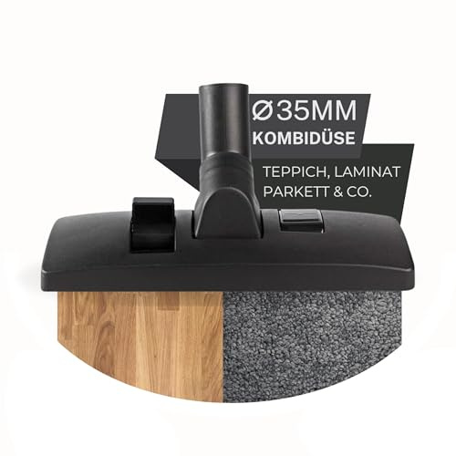 Maxorado Kombidüse Staubsaugerdüse Bodendüse Staubsauger Düse 35 mm zb für AEG Quigg Kärcher Fakir EIO Bosch Siemens