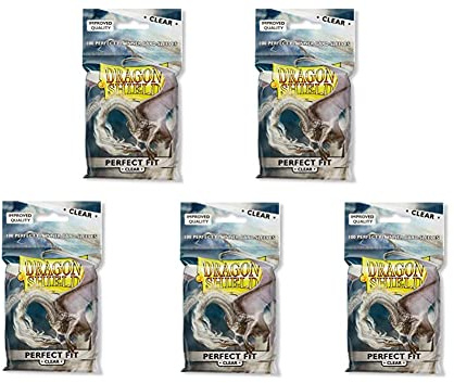 5 Packs Dragon Shield Inner Sleeve Clear Standard Size 100 ct Card Sleeves Value Bundle!