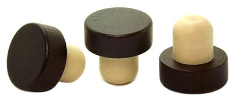 3x Whisky Korken Holzgriff braun Ø 19,5 mm Echtholz sehr robust! Für alle gängigen Flaschen Wiskyflaschen Gin Whiskey Flaschenkorken