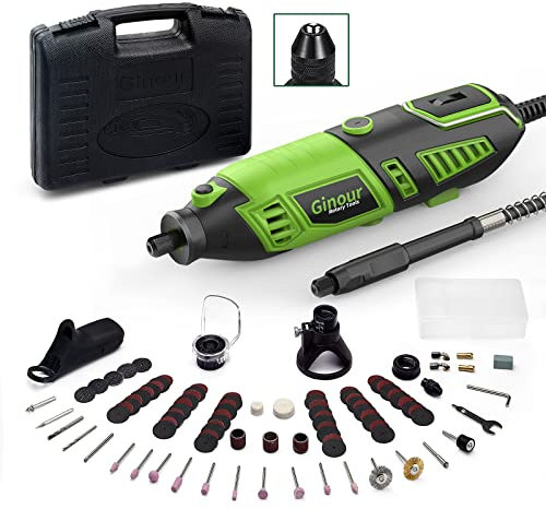 Utensile Multifunzione, Utensile Rotante Ginour 170 W, 8.000-35.000 RPM, 119 Accessori, 7 Velocità Regolabili, per Tagliare, Intagliare, Forare, Incidere, Rettificare per Artigiani e Appassionati DIY