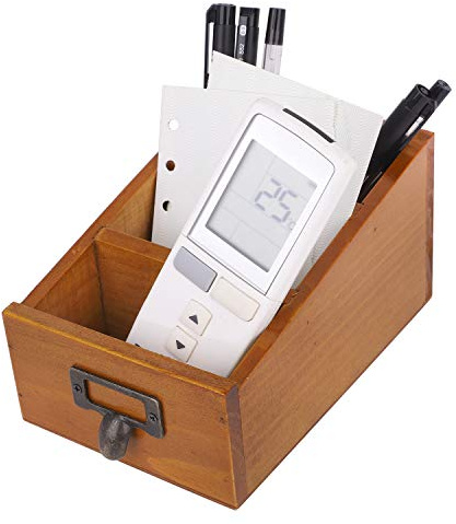 Afinder Retro Stiftebox Holz Stiftehalter Stehsammler Stiftköcher Stifteständer Schreibtischbox Stiftablage Büro Schreibtischorganizer Manager Tisch Organizer schön Größ Bleistift Box Office Zubehör