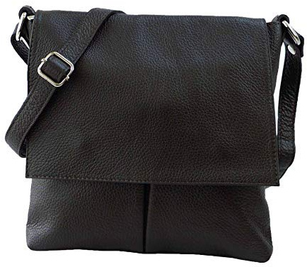 SH Leder Echtleder Umhängetasche Schultertasche Crossover aus Gernarbt Rindleder 26x25cm Kim G182