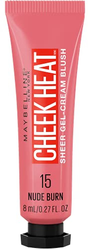Maybelline Cheek Heat Gel-Cream Blush Makeup, Lightweight, Breathable Feel, Sheer Flush Of Color, Natural-Looking, Dewy Finish, Oil-Free, Nude Burn, 1 Count