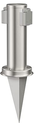 ledscom.de Colonne de Prise de Courant de Jardin PORU avec Piquet de Terre pour l'extérieur, 2 Fois, Acier Inoxydable, Rond, 27cm
