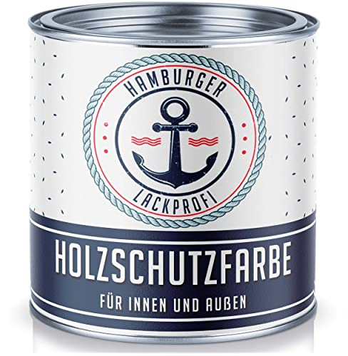 PU Holzschutzfarbe SEIDENMATT Staubgrau RAL 7037 Grau Hochwertige Wetterschutzfarbe Holzfarbe Holzlack - PU verstärkt, UV-beständig und Wetterbeständig - Hamburger Lack-Profi (5 L)