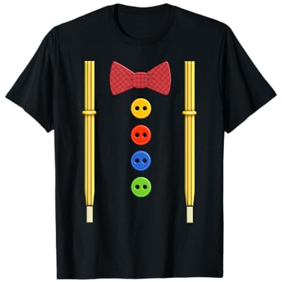 Karneval Kostüm Clown Faschingskostüm mit Hosenträger Fliege T-Shirt