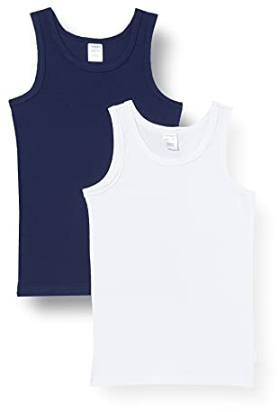 Schiesser Jungen 2 Pack Unterwäsche Unterhemd - 95/5 Organic Bio Baumwolle - Größe 140 bis 176