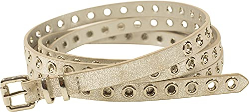 fashionchimp Doppelgürtel für Damen, Wickelgürtel mit Lochnieten-Besatz und Silber-Schließe, Breite ca. 1,5cm