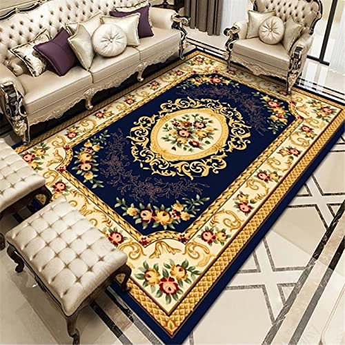 DJHWWD Teppich Badezimmer Auslegware Kinderzimmer blau braun Vintage rechteckig Wohnzimmer dekor Schlafzimmer Room Decor 80X120CM