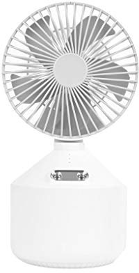 Pequeño Ventilador Recargable Escritorio de Oficina Cama con USB pequeño hogar portátil Grande Viento silencioso Ventilador (Blanco), Ventilador
