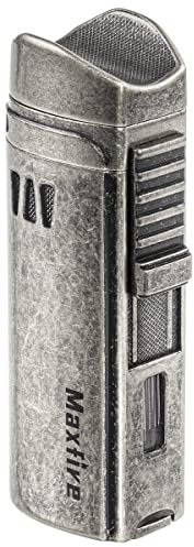 Maxfire Briquet tempête Jetflamme, 3 jets flammes Briquet avec perforateur, coupe-vent, gaz rechargeable, butane, cadeau pour hommes (sans gaz) …