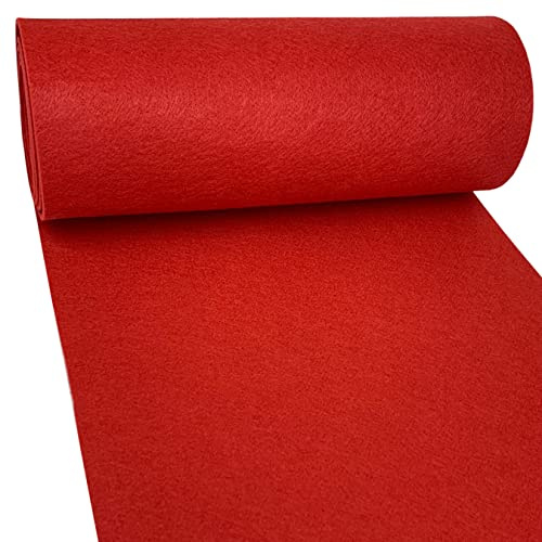 aufodara Filzstoff 150x40cm für Tischläufer aus Filz, 3mm Dicke Polyester Filz DIY Aufbewahrungstasche Filzunterlage Patchwork Nähen Basteln Handwerken Dekoration (Rot)