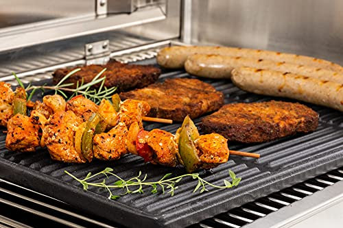 Gusseisen Platte zusätzlich zum Kohlegrill und Gasgrill auf dem Elektrogrill und auch im Ofen, wendbar, glatt und gerillt in verschiedenen Größen