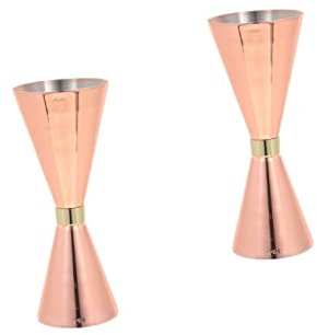 BESTonZON 2pcs Stainless Steel Double Cocktail Jigger Cup for Bartending Measuring Device for Home Bar and Drink Measure