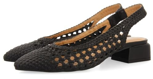 GIOSEPPO Ballerines tressées en Cuir Noir pour Femme PISKOVE, Noir, 40 EU